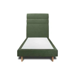 Lit avec tête de lit lignes tissu et sommier tapissier - Lit en bois massif>Sommeil De Plomb Best