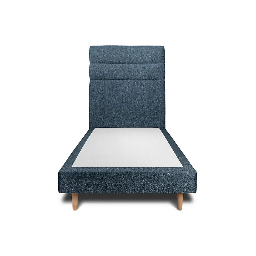 Sommeil De Plomb Lit avec tête de lit lignes bouclette et sommier tapissier - Lit en bois massif* Lit Simple