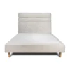 Lit avec tête de lit lignes bouclette et sommier tapissier - Lit en bois massif>Sommeil De Plomb Discount