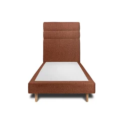Lit avec tête de lit lignes bouclette et sommier tapissier - Lit en bois massif>Sommeil De Plomb Outlet