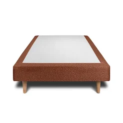 Lit avec tête de lit lignes bouclette et sommier tapissier - Lit en bois massif><noscript><img width=