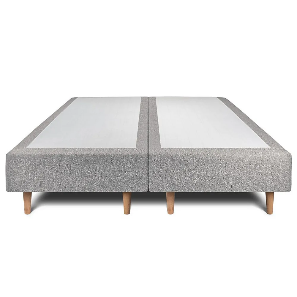 Sommeil De Plomb Lit avec tête de lit lignes bouclette et sommier tapissier - Lit en bois massif* Lit Double