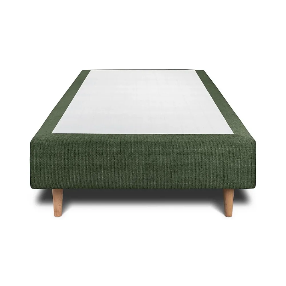 Sommeil De Plomb Lit avec tête de lit lignes tissu et sommier tapissier - Lit en bois massif* Lit Simple