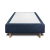 Sommeil De Plomb Lit avec tête de lit lignes tissu et sommier tapissier - Lit en bois massif* Lit Simple