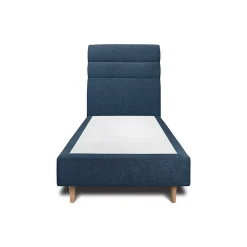 Sommeil De Plomb Lit avec tête de lit lignes tissu et sommier tapissier - Lit en bois massif* Lit Simple