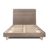 Lit avec tête de lit lignes velours et sommier kit - Lit en bois massif>Sommeil De Plomb Best