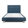 Lit avec tête de lit lignes tissu et sommier tapissier - Lit en bois massif>Sommeil De Plomb Outlet