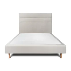 Sommeil De Plomb Lit avec tête de lit lignes velours et sommier tapissier - Lit en bois massif* Lit Simple