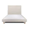 Lit avec tête de lit lignes tissu et sommier tapissier - Lit en bois massif>Sommeil De Plomb Outlet