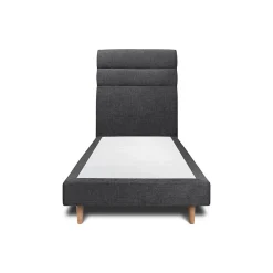 Sommeil De Plomb Lit avec tête de lit lignes tissu et sommier tapissier - Lit en bois massif* Lit Simple