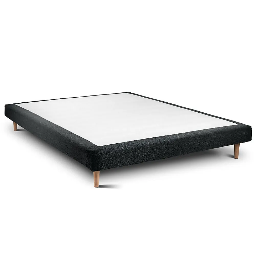 Sommeil De Plomb Lit avec tête de lit lignes bouclette et sommier tapissier - Lit en bois massif* Lit Simple