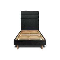 Sommeil De Plomb Lit avec tête de lit lignes bouclette et sommier kit - Lit en bois massif* Lit Simple