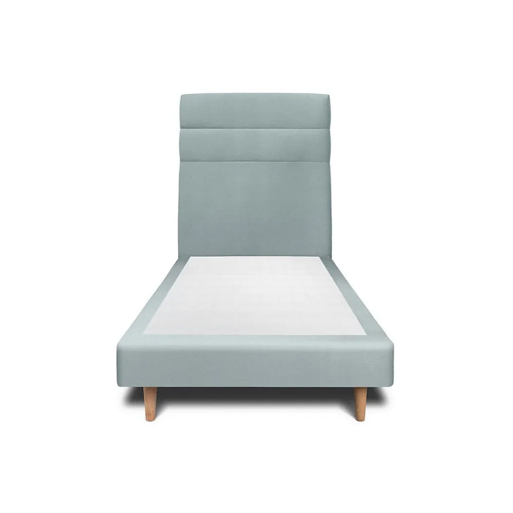 Lit avec tête de lit lignes velours et sommier tapissier - Lit en bois massif>Sommeil De Plomb Online