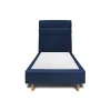Lit avec tête de lit lignes velours et sommier tapissier - Lit en bois massif>Sommeil De Plomb Discount