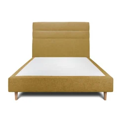 Lit avec tête de lit lignes tissu et sommier tapissier - Lit en bois massif>Sommeil De Plomb Clearance