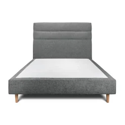 Sommeil De Plomb Lit avec tête de lit lignes tissu et sommier tapissier - Lit en bois massif* Lit Double