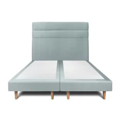 Lit avec tête de lit lignes velours et sommier tapissier - Lit en bois massif>Sommeil De Plomb Clearance
