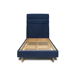 Lit avec tête de lit lignes velours et sommier kit - Lit en bois massif>Sommeil De Plomb