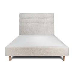Lit avec tête de lit lignes bouclette et sommier tapissier - Lit en bois massif>Sommeil De Plomb Best