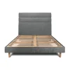 Lit avec tête de lit lignes tissu et sommier kit - Lit en bois massif>Sommeil De Plomb Online