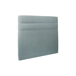 Lit avec tête de lit lignes velours et sommier kit - Lit en bois massif><noscript><img width=