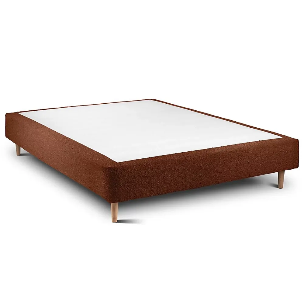 Sommeil De Plomb Lit avec tête de lit lignes bouclette et sommier tapissier - Lit en bois massif* Lit Double