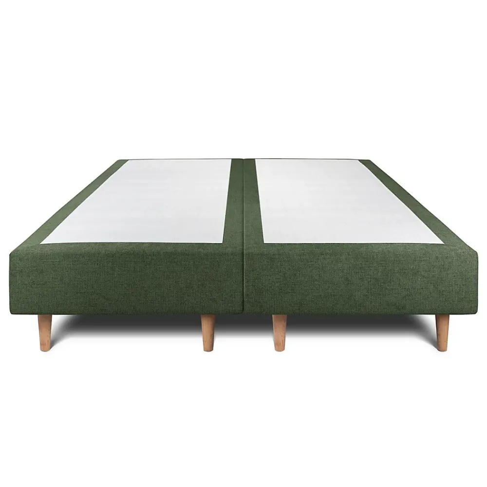 Sommeil De Plomb Lit avec tête de lit lignes tissu et sommier tapissier - Lit en bois massif* Lit Double