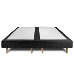 Lit avec tête de lit lignes bouclette et sommier tapissier - Lit en bois massif><noscript><img width=