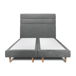 Sommeil De Plomb Lit avec tête de lit lignes tissu et sommier tapissier - Lit en bois massif* Lit Double