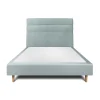 Lit avec tête de lit lignes velours et sommier tapissier - Lit en bois massif>Sommeil De Plomb Clearance