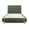 Lit avec tête de lit lignes tissu et sommier tapissier - Lit en bois massif>Sommeil De Plomb