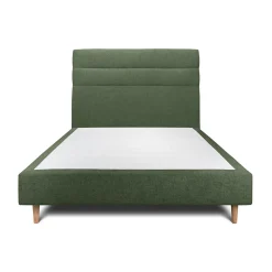 Lit avec tête de lit lignes tissu et sommier tapissier - Lit en bois massif>Sommeil De Plomb