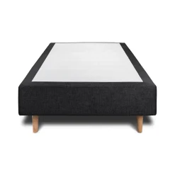 Sommeil De Plomb Lit avec tête de lit lignes tissu et sommier tapissier - Lit en bois massif* Lit Simple