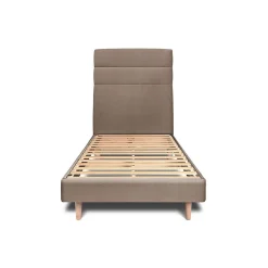 Lit avec tête de lit lignes velours et sommier kit - Lit en bois massif>Sommeil De Plomb Online