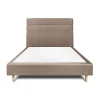 Lit avec tête de lit lignes velours et sommier tapissier - Lit en bois massif>Sommeil De Plomb Hot
