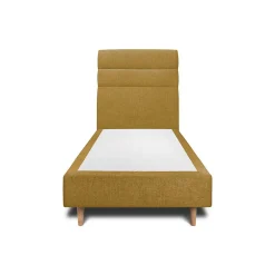 Lit avec tête de lit lignes tissu et sommier tapissier - Lit en bois massif>Sommeil De Plomb Sale