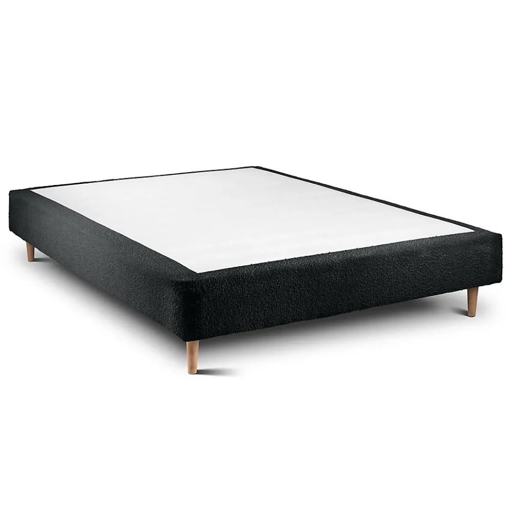 Sommeil De Plomb Lit avec tête de lit lignes bouclette et sommier tapissier - Lit en bois massif* Lit Simple