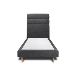 Lit avec tête de lit lignes tissu et sommier tapissier - Lit en bois massif>Sommeil De Plomb New