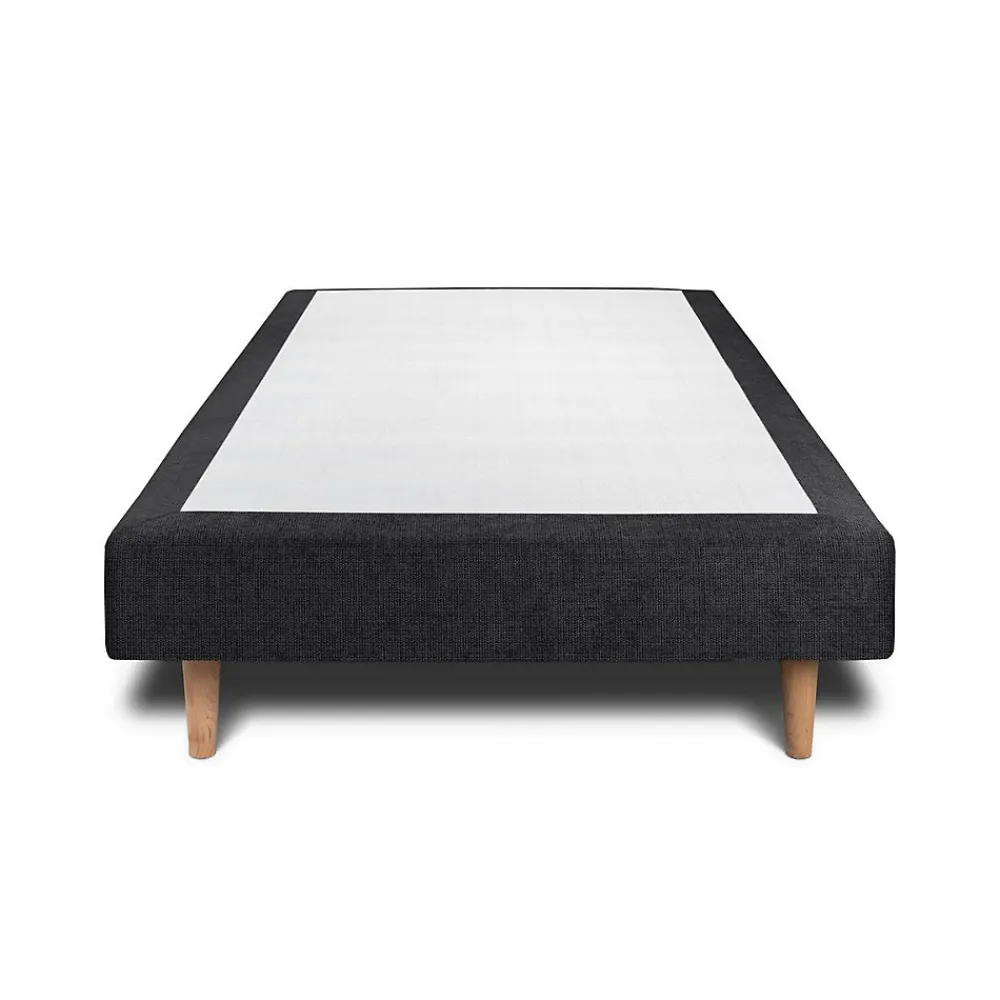 Lit avec tête de lit lignes tissu et sommier tapissier - Lit en bois massif>Sommeil De Plomb New