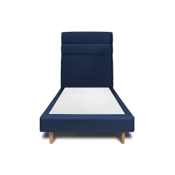 Sommeil De Plomb Lit avec tête de lit lignes velours et sommier tapissier - Lit en bois massif* Lit Simple