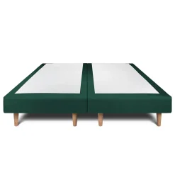 Sommeil De Plomb Lit avec tête de lit lignes velours et sommier tapissier - Lit en bois massif* Lit Double