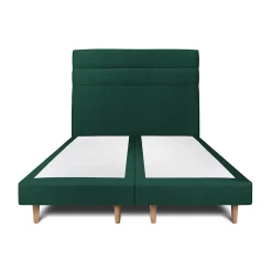 Sommeil De Plomb Lit avec tête de lit lignes velours et sommier tapissier - Lit en bois massif* Lit Double