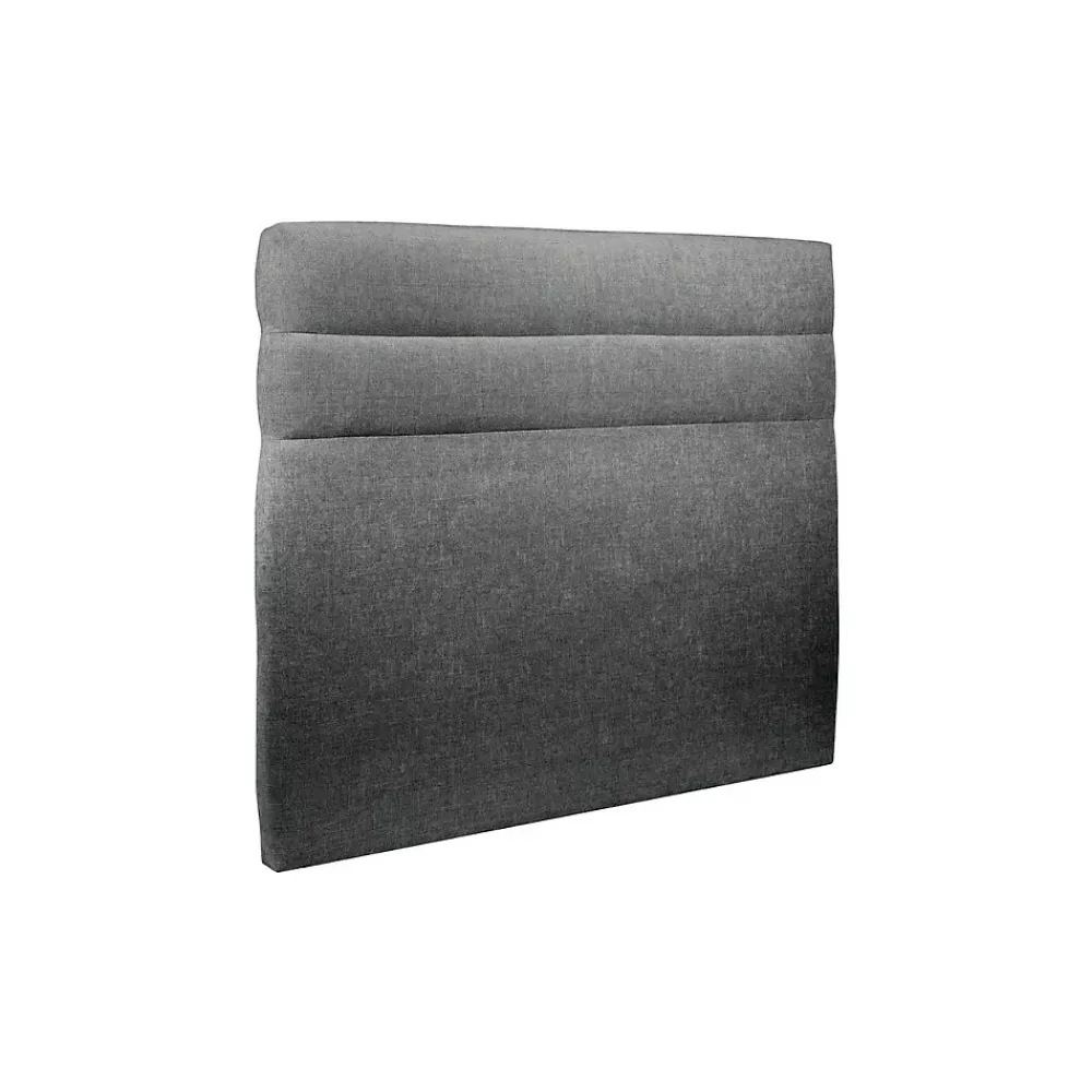 Sommeil De Plomb Lit avec tête de lit lignes tissu et sommier tapissier - Lit en bois massif* Lit Simple