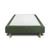 Sommeil De Plomb Lit avec tête de lit lignes tissu et sommier tapissier - Lit en bois massif* Lit Simple