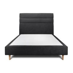 Lit avec tête de lit lignes tissu et sommier tapissier - Lit en bois massif>Sommeil De Plomb Hot