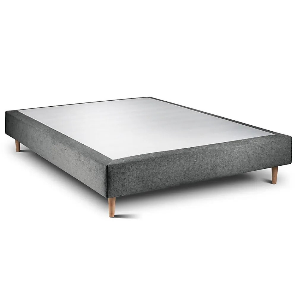 Lit avec tête de lit tapissier tissu et sommier tapissier - Lit en bois massif>Sommeil De Plomb Sale