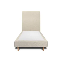 Lit avec tête de lit tapissier tissu et sommier tapissier - Lit en bois massif>Sommeil De Plomb Discount