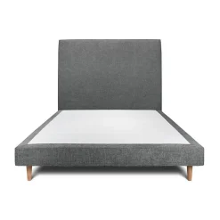 Sommeil De Plomb Lit avec tête de lit tapissier tissu et sommier tapissier - Lit en bois massif* Lit Simple