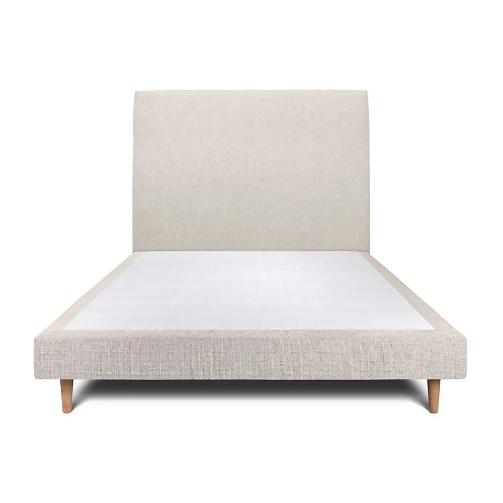 Lit avec tête de lit tapissier tissu et sommier tapissier - Lit en bois massif>Sommeil De Plomb Discount