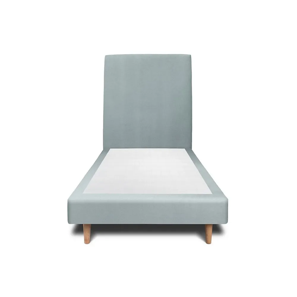 Sommeil De Plomb Lit avec tête de lit tapissier velours et sommier tapissier - Lit en bois massif* Lit Simple
